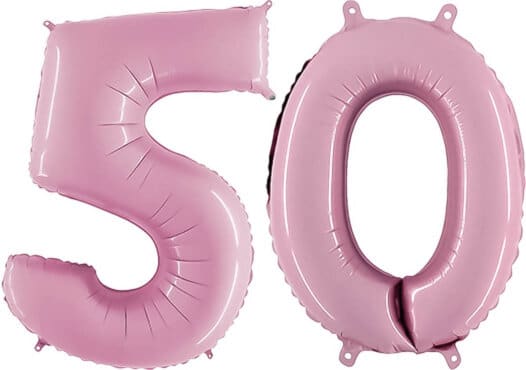 Luftballon Zahl 50 Zahlenballon pastell-pink (100 cm)