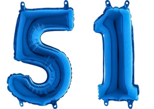 Luftballon Zahl 51 Zahlenballon blau (66 cm)