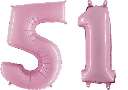Luftballon Zahl 51 Zahlenballon pastell-pink (100 cm)