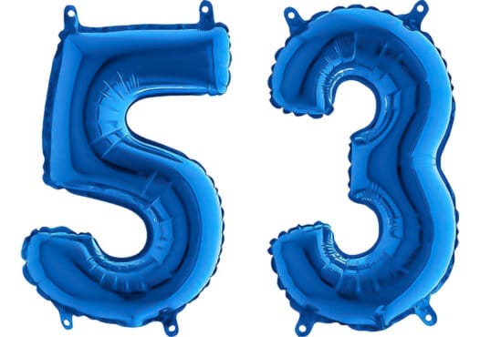 Luftballon Zahl 53 Zahlenballon blau (66 cm)