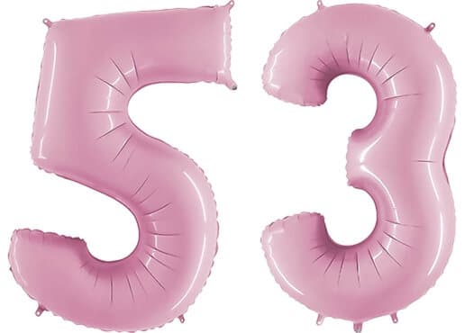 Luftballon Zahl 53 Zahlenballon pastell-pink (100 cm)