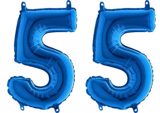 Luftballon Zahl 55 Zahlenballon blau (66 cm)