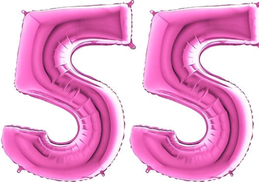 Luftballon Zahl 55 Zahlenballon pink (66 cm)