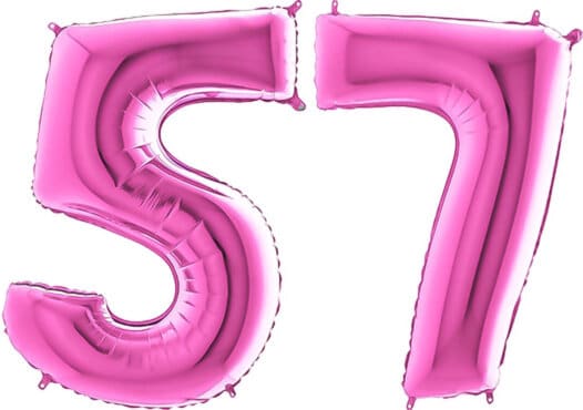 Luftballon Zahl 57 Zahlenballon pink (66 cm)
