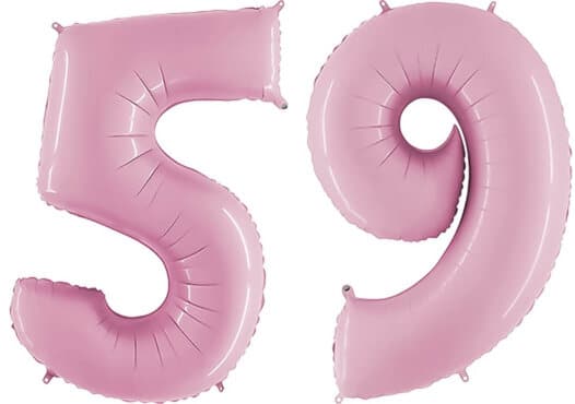 Luftballon Zahl 59 Zahlenballon pastell-pink (100 cm)