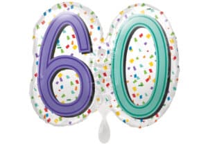 Luftballon Geburtstagszahl Zahl 60 bunt (38 cm)