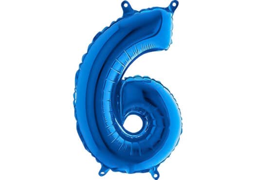 Luftballon Zahl 6 Zahlenballon blau (66 cm)
