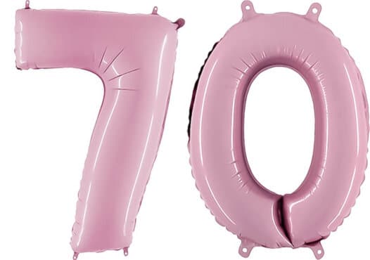 Luftballon Zahl 70 Zahlenballon pastell-pink (100 cm)