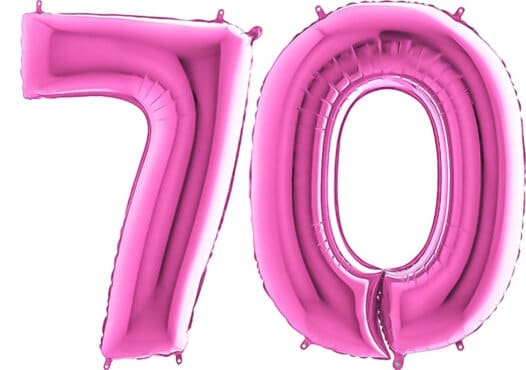 Luftballon Zahl 70 Zahlenballon pink (66 cm)