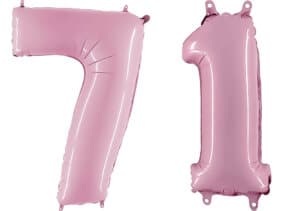 Luftballon Zahl 71 Zahlenballon pastell-pink (100 cm)