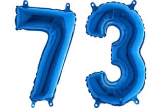 Luftballon Zahl 73 Zahlenballon blau (66 cm)