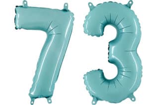 Luftballon Zahl 73 Zahlenballon pastell-blau (100 cm)
