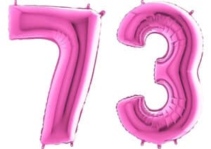 Luftballon Zahl 73 Zahlenballon pink (66 cm)