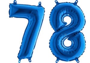 Luftballon Zahl 78 Zahlenballon blau (66 cm)