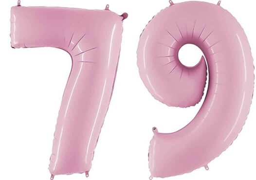 Luftballon Zahl 79 Zahlenballon pastell-pink (100 cm)