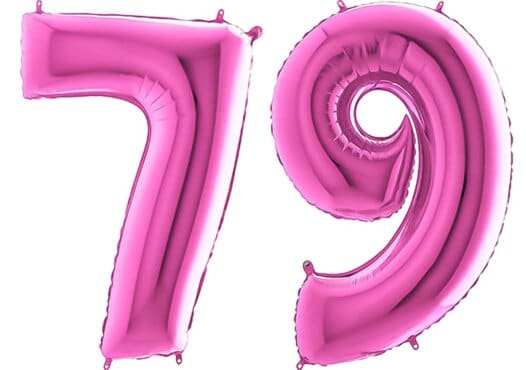 Luftballon Zahl 79 Zahlenballon pink (66 cm)