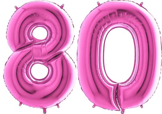 Luftballon Zahl 80 Zahlenballon pink (66 cm)