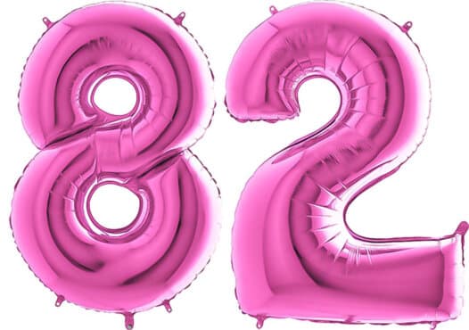 Luftballon Zahl 82 Zahlenballon pink (66 cm)