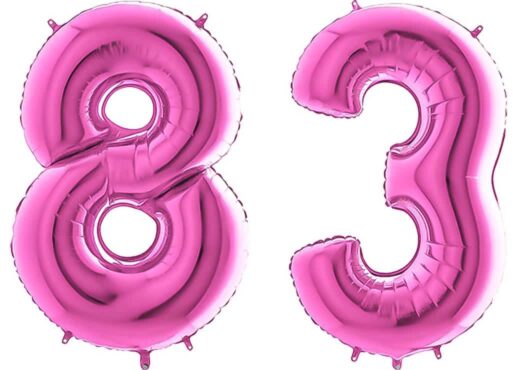 Luftballon Zahl 83 Zahlenballon pink (66 cm)
