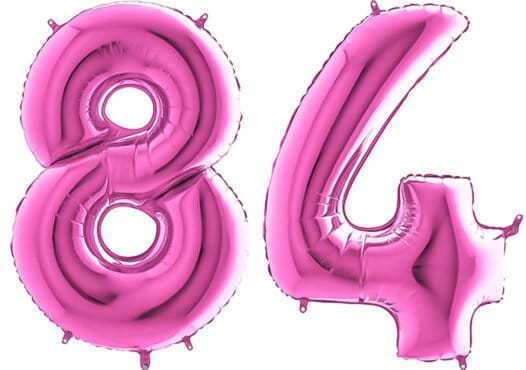 Luftballon Zahl 84 Zahlenballon pink (66 cm)