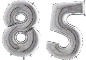 Luftballon Zahl 85 Zahlenballon silber-holographic (100 cm)