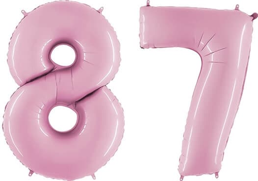 Luftballon Zahl 87 Zahlenballon pastell-pink (100 cm)