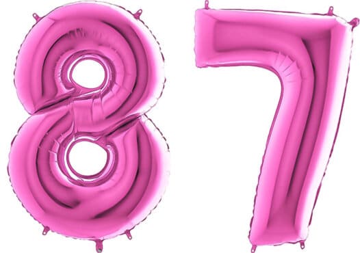 Luftballon Zahl 87 Zahlenballon pink (66 cm)
