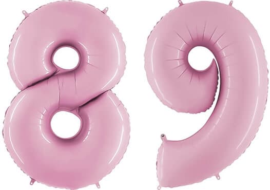 Luftballon Zahl 89 Zahlenballon pastell-pink (100 cm)