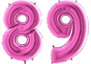 Luftballon Zahl 89 Zahlenballon pink (66 cm)