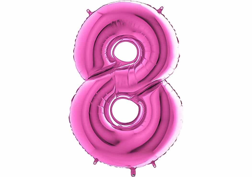 19 stk.Folienballon Zahlenballon Nummer 8 Luftballon Geburtstag Auswah Rosa 
