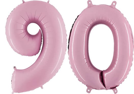 Luftballon Zahl 90 Zahlenballon pastell-pink (100 cm)