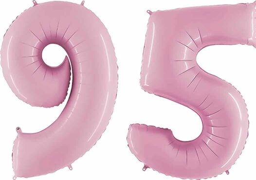 Luftballon Zahl 95 Zahlenballon pastell-pink (100 cm)