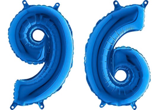 Luftballon Zahl 96 Zahlenballon blau (66 cm)