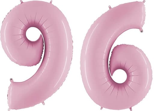 Luftballon Zahl 96 Zahlenballon pastell-pink (100 cm)
