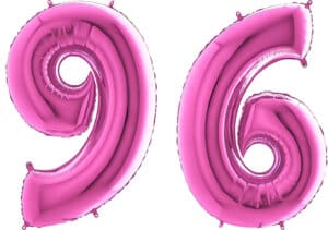 Luftballon Zahl 96 Zahlenballon pink (66 cm)