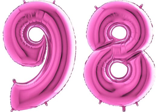 Luftballon Zahl 98 Zahlenballon pink (66 cm)