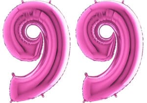 Luftballon Zahl 99 Zahlenballon pink (66 cm)