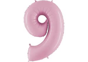 Luftballon Zahl 9 Zahlenballon pastell-pink (100 cm)