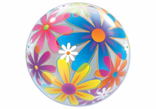 Luftballon Bubble mit bunten Blumen