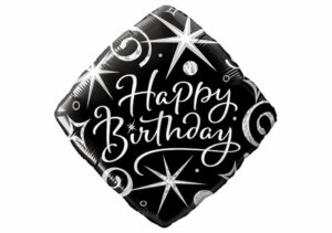 Eleganter Diamant-Luftballon Happy Birthday
