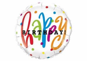 Happy Birthday Luftballon mit kleinen bunten Punkten