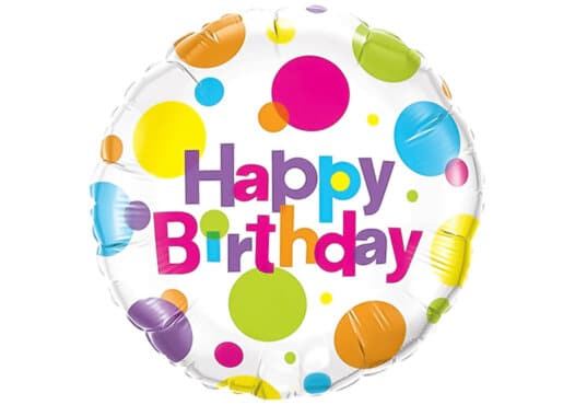 Happy Birthday Luftballon mit bunten Punkten
