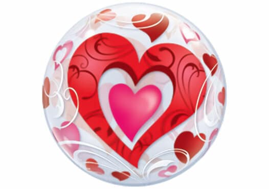 Luftballon mit roten Herzen
