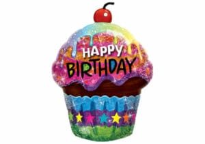 Muffin Happy Birthday Luftballon bunt