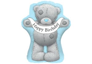 Teddybär Happy Birthday blau Luftballon