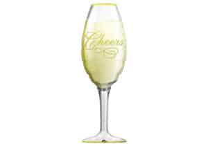 Champagner im Glas Champagnerglas Luftballon Cheers